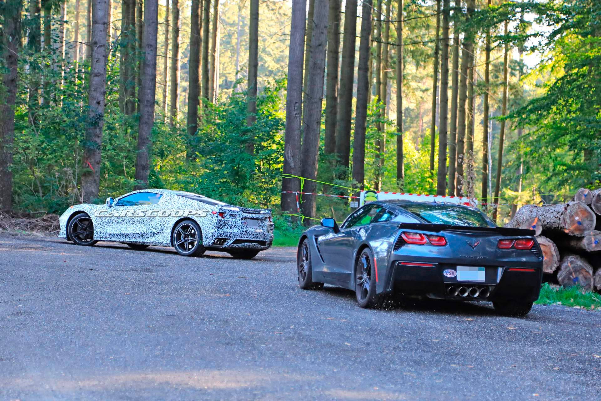 2020-Chevrolet-Corvette-C8-spy-shots-10 See The 2020 Mid-Engine Corvette C8 Alongside The Current C7