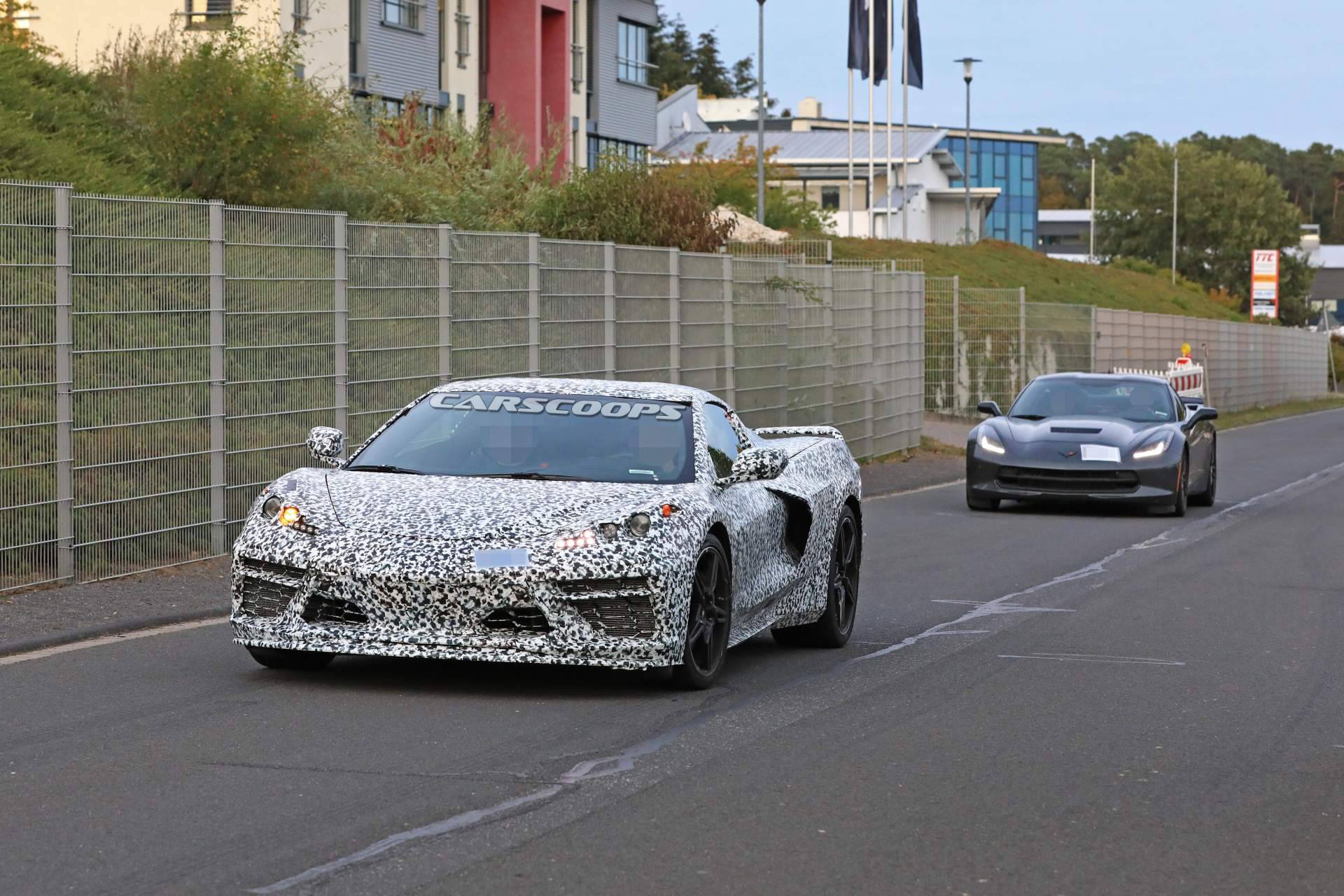 2020-Chevrolet-Corvette-C8-spy-shots-27 See The 2020 Mid-Engine Corvette C8 Alongside The Current C7