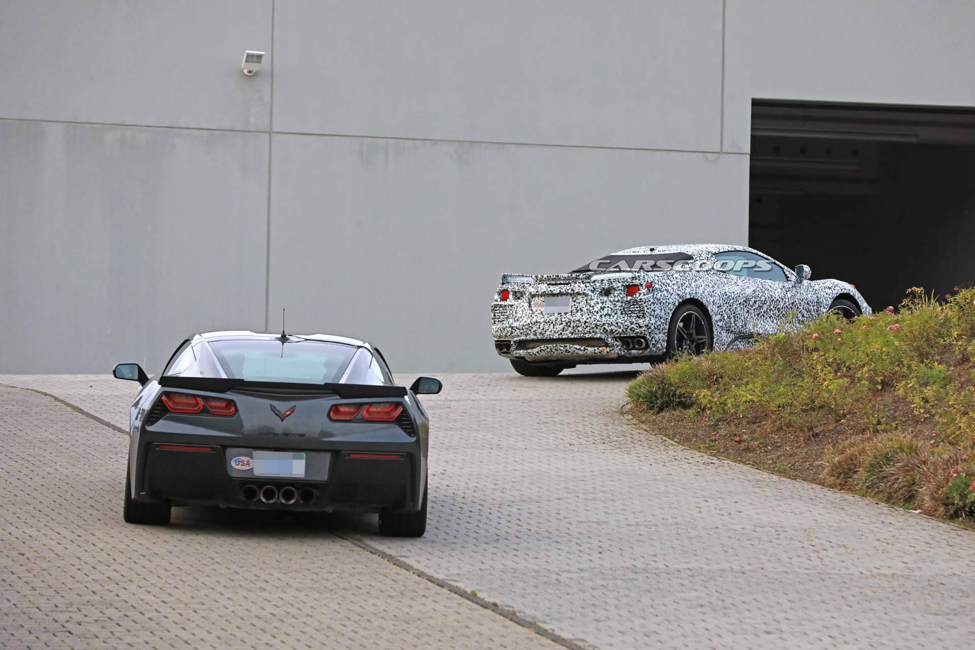 2020-Chevrolet-Corvette-C8-spy-shots-30 See The 2020 Mid-Engine Corvette C8 Alongside The Current C7