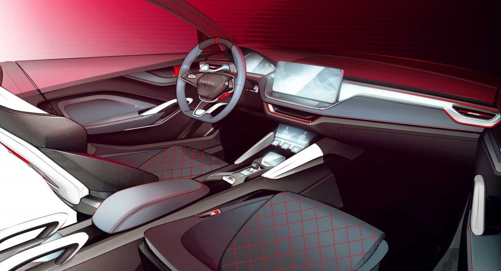  Skoda’s Vision RS Hot Hatch Concept Looks Slick Inside Too