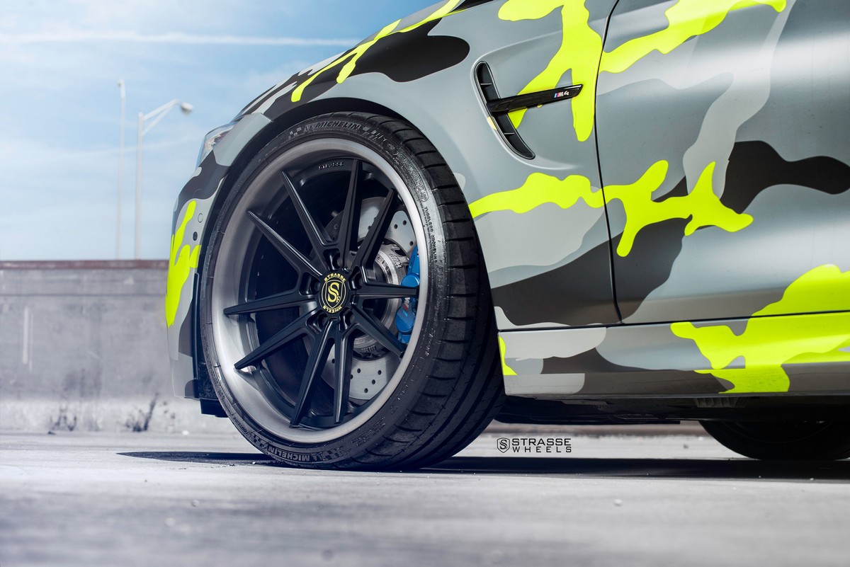 bmw-m4-coupe-tuning-strasse-wheels-13 BMW M4 Coupe Gets A Colorful Camo Wrap And New Wheels