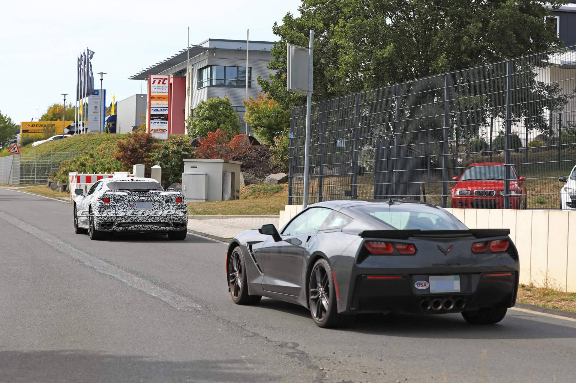 2020-Chevrolet-Corvette-C8-spy-shots-24 See The 2020 Mid-Engine Corvette C8 Alongside The Current C7