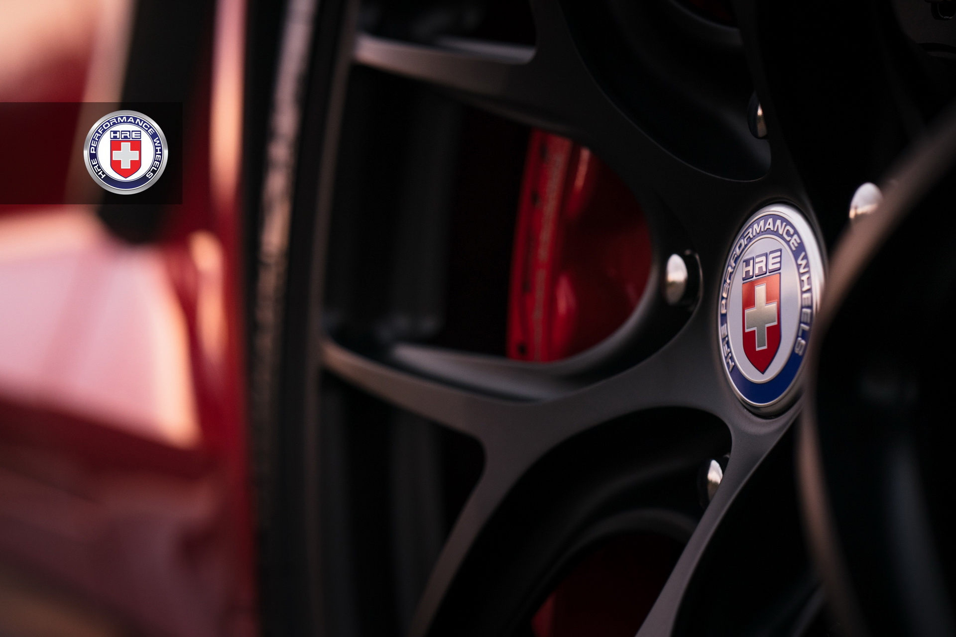 hre-corvette-zr1-red-10 Long Beach Red Corvette ZR1 Puts On Satin Black Wheels For Sunset Pose