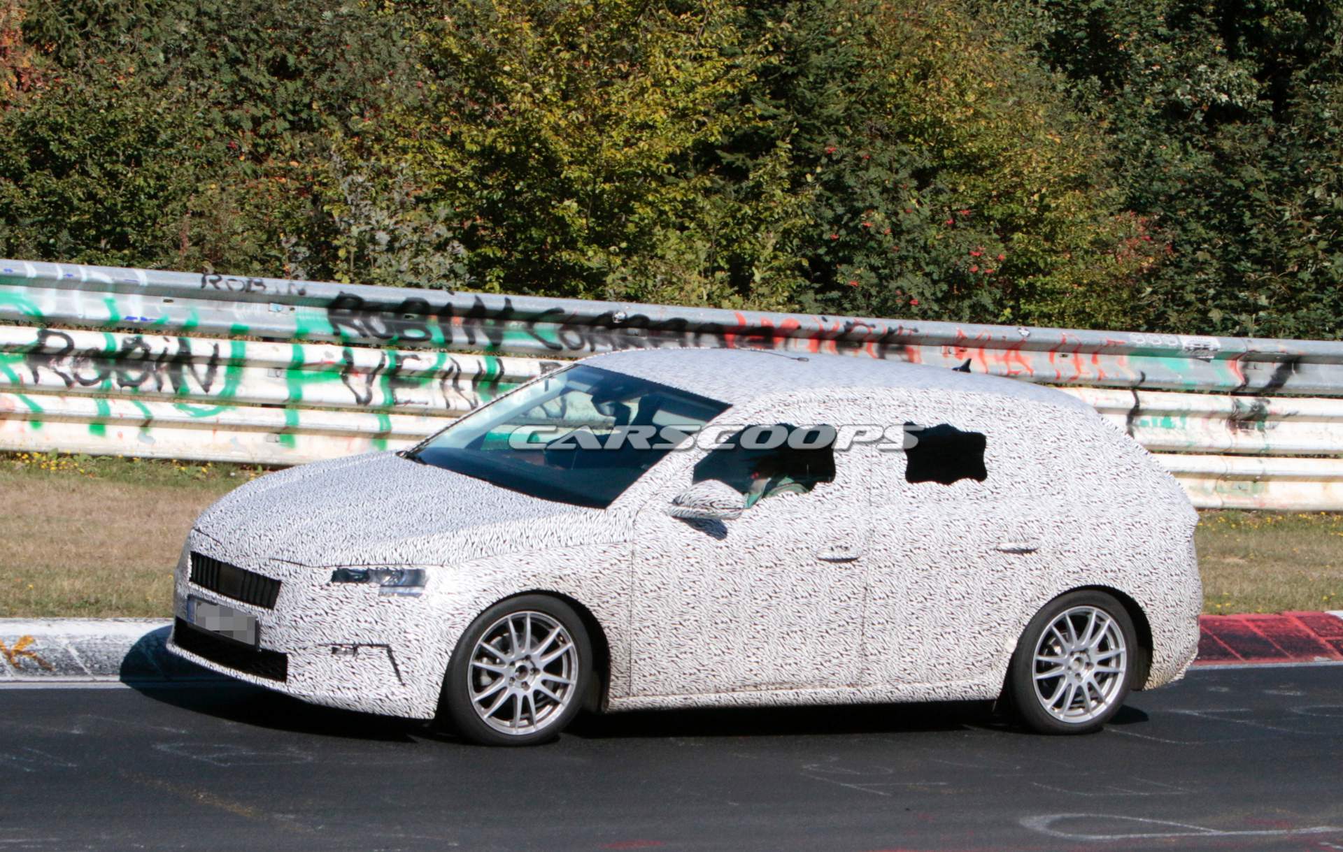 2019-Skoda-Rapid-Spaceback-spy-shots-42 2019 Skoda Rapid Spaceback Makes Spy Debut At The Nürburgring