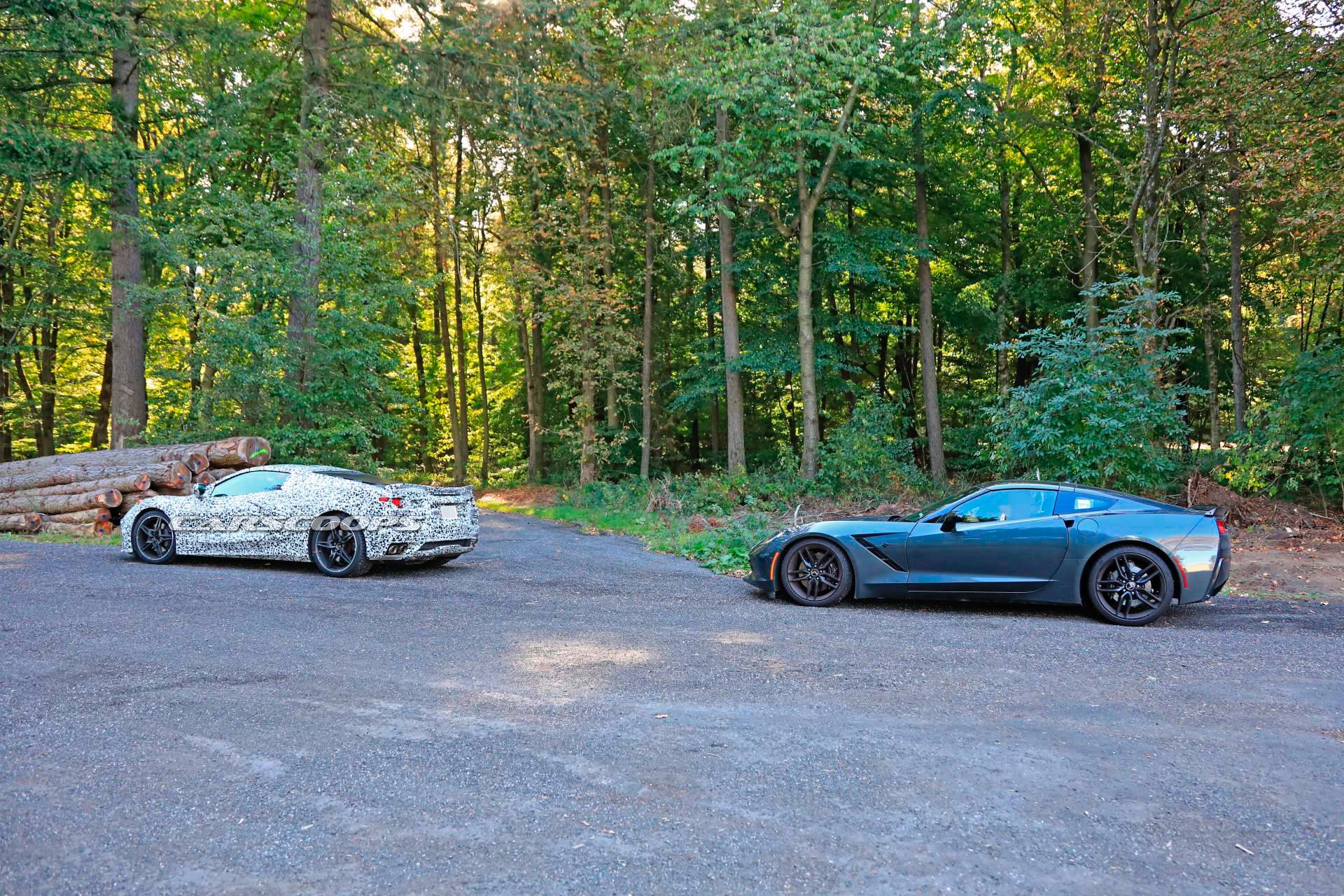 2020-Chevrolet-Corvette-C8-spy-shots-9 See The 2020 Mid-Engine Corvette C8 Alongside The Current C7