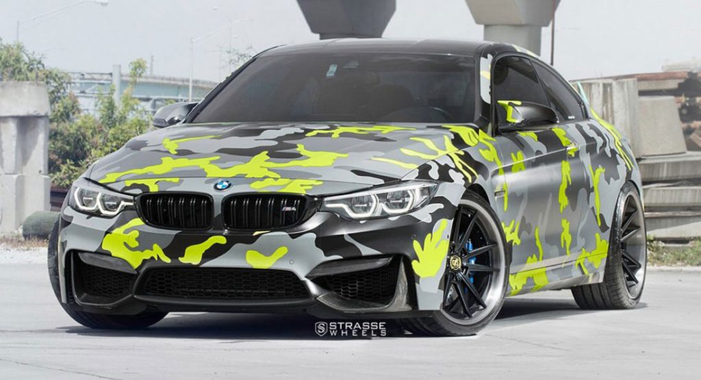 BMW M4 Coupe Gets A Colorful Camo Wrap And New Wheels