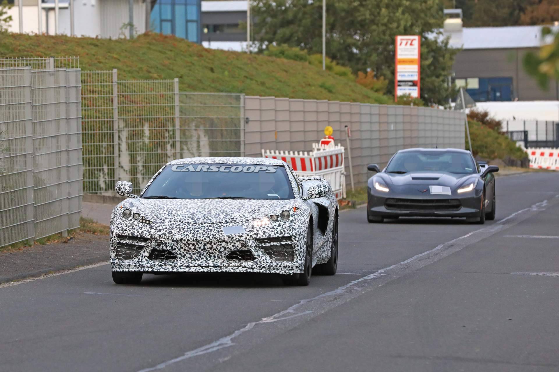 2020-Chevrolet-Corvette-C8-spy-shots-26 See The 2020 Mid-Engine Corvette C8 Alongside The Current C7