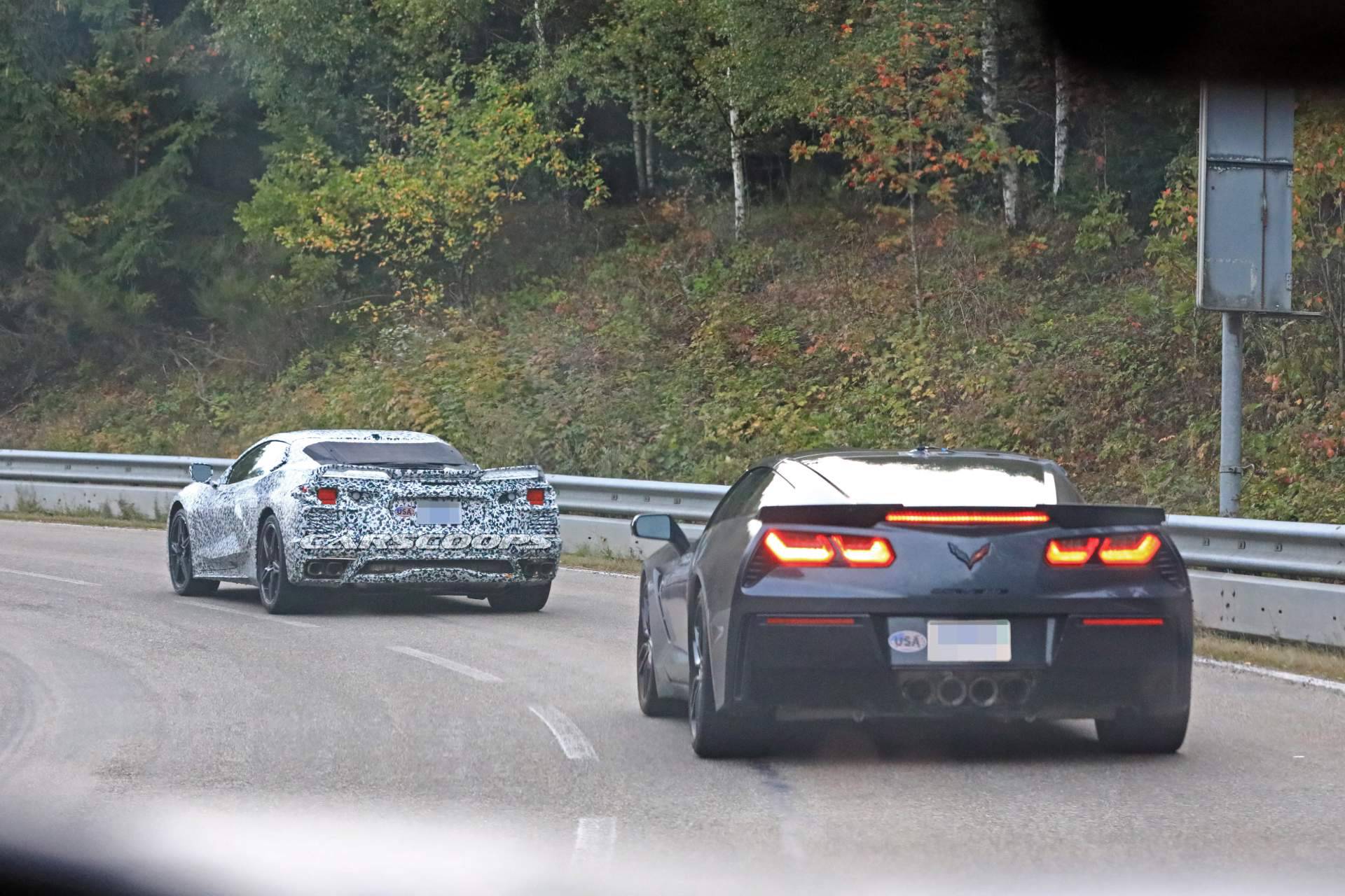 2020-Chevrolet-Corvette-C8-spy-shots-25 See The 2020 Mid-Engine Corvette C8 Alongside The Current C7