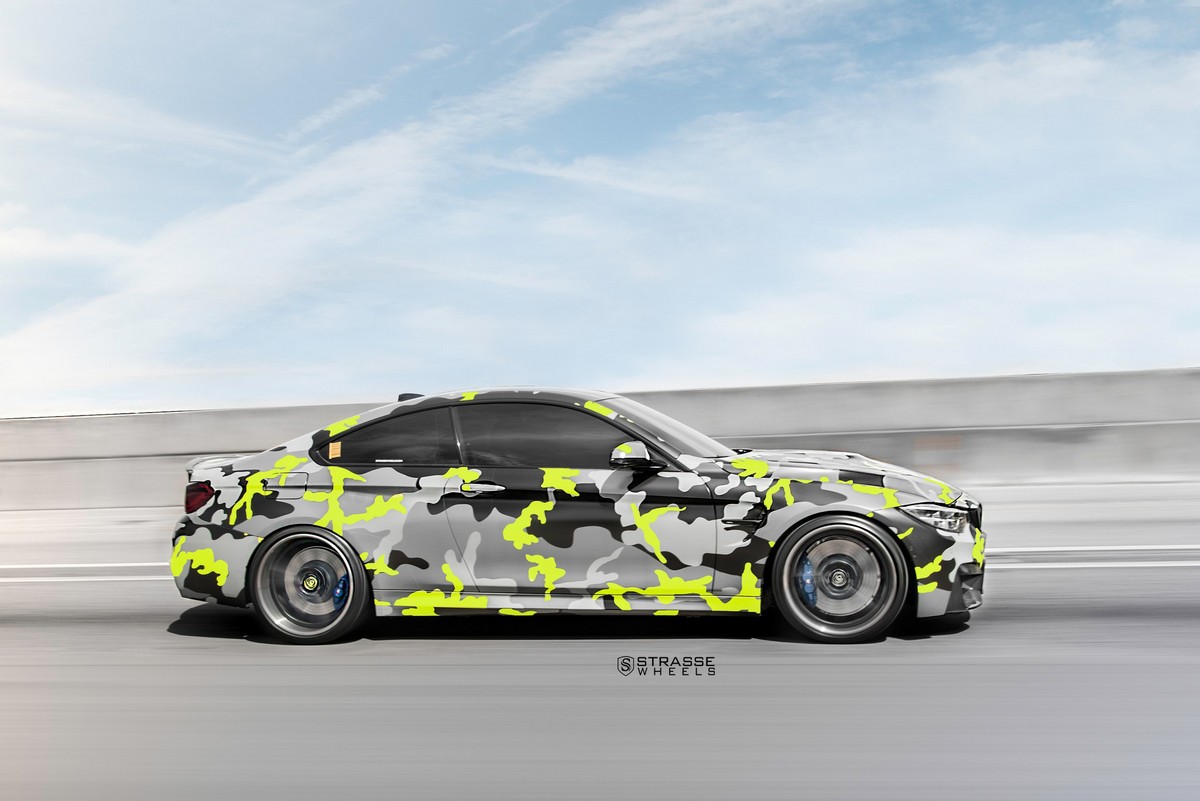 bmw-m4-coupe-tuning-strasse-wheels-14 BMW M4 Coupe Gets A Colorful Camo Wrap And New Wheels