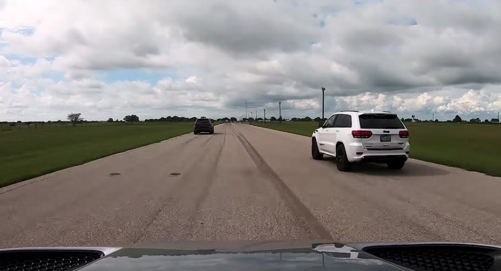 Watch Hennessey’s Jeep Trackhawks Storm Past A Stock One