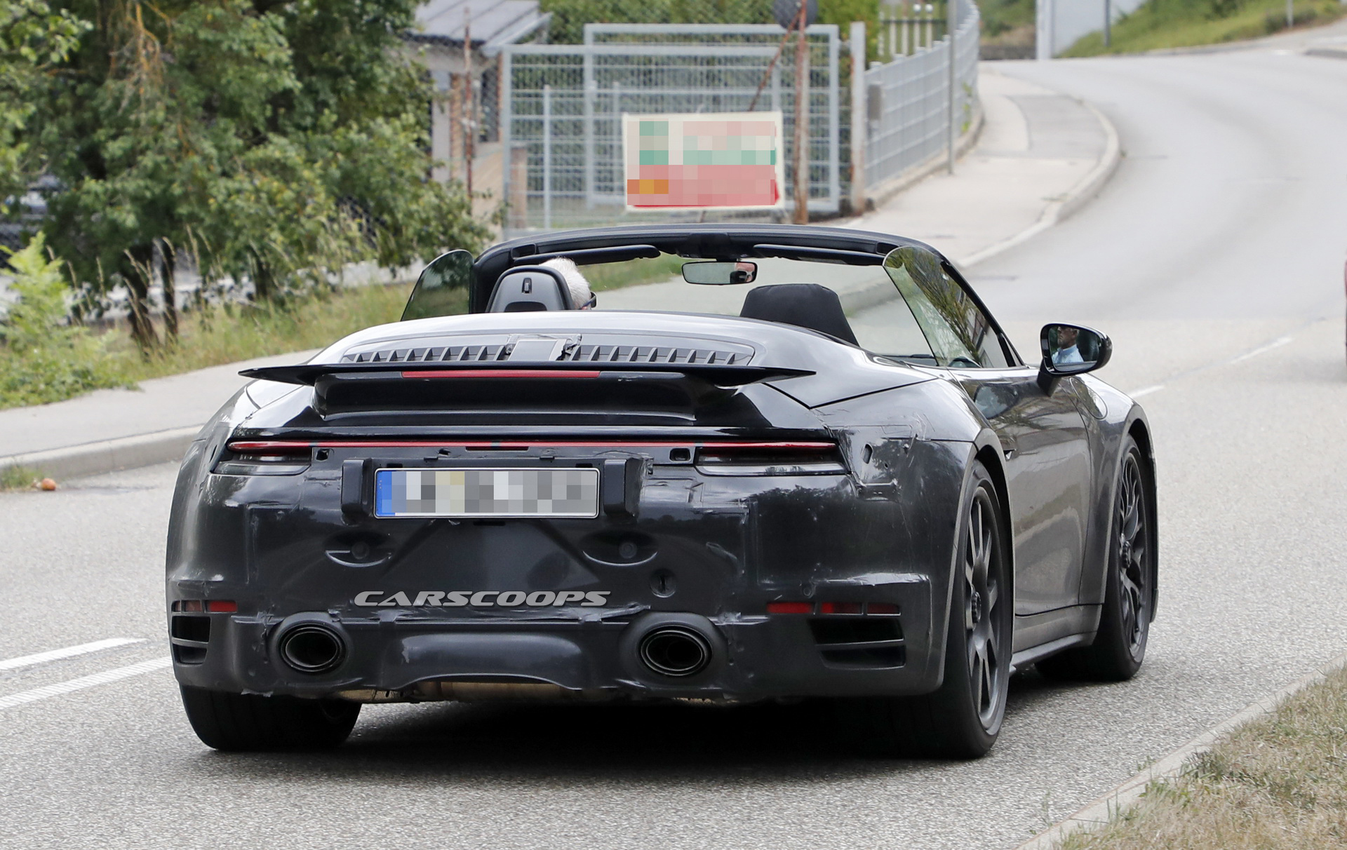 porsche-911-turbo-cabrio-top-down-spy-12 2020 Porsche 911 Turbo Cabrio Kisses Summer Goodbye With Top Down