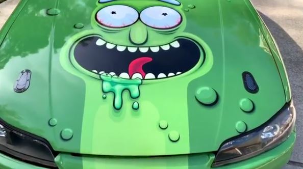 nissan 240sx pickle rick wrap 2 T-Pain Pays Homage To Rick And Morty With Nissan 240SX Wrap