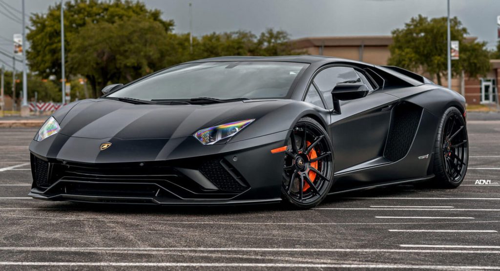 Stealthy Looking Lambo Aventador Tries Custom Wheels For Size | Carscoops