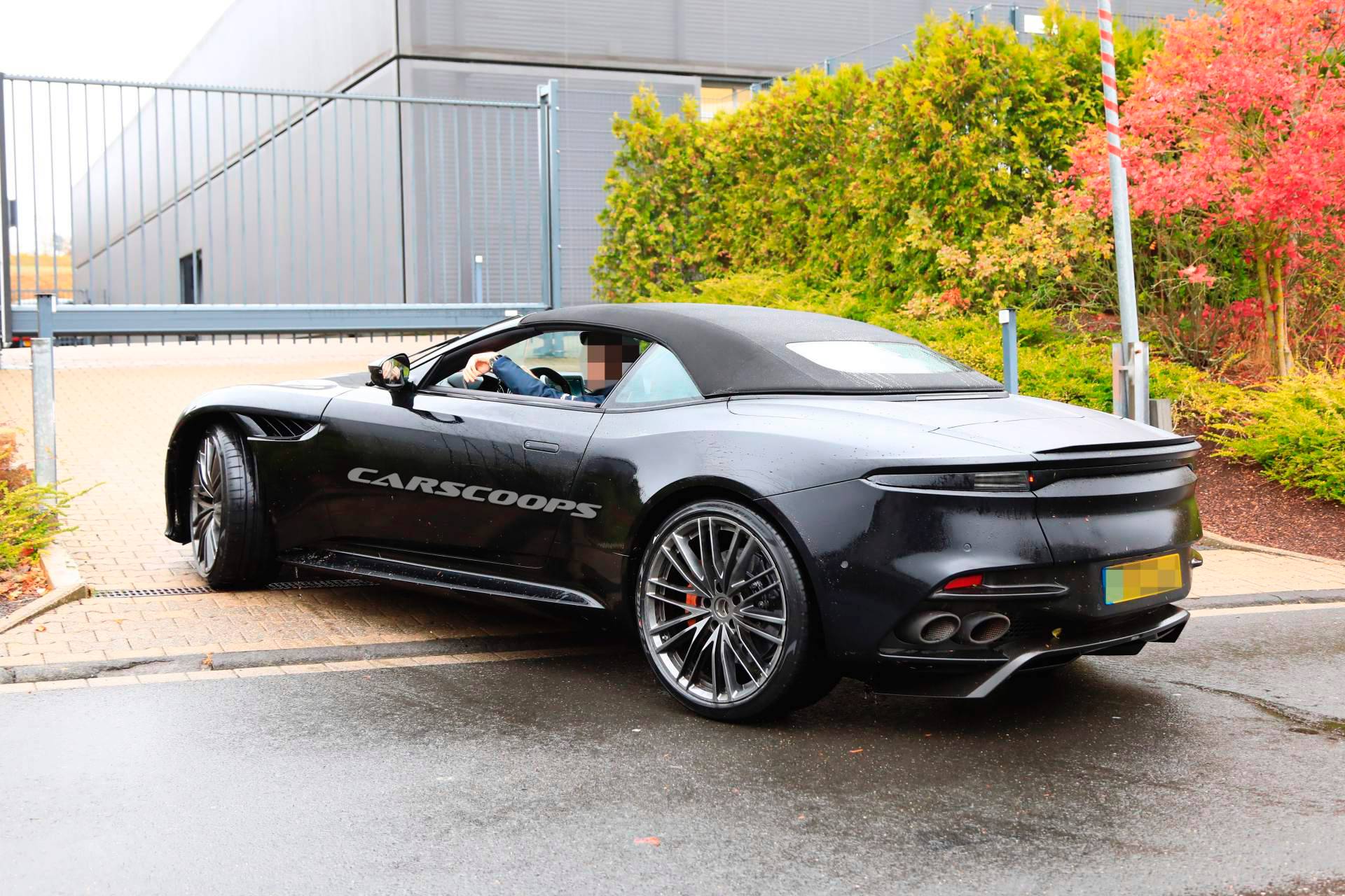2019 Aston Martin DBS Superleggera Volante spy shots 13 Camo-Free Aston Martin DBS Superleggera Volante Reveals Its Soft Top