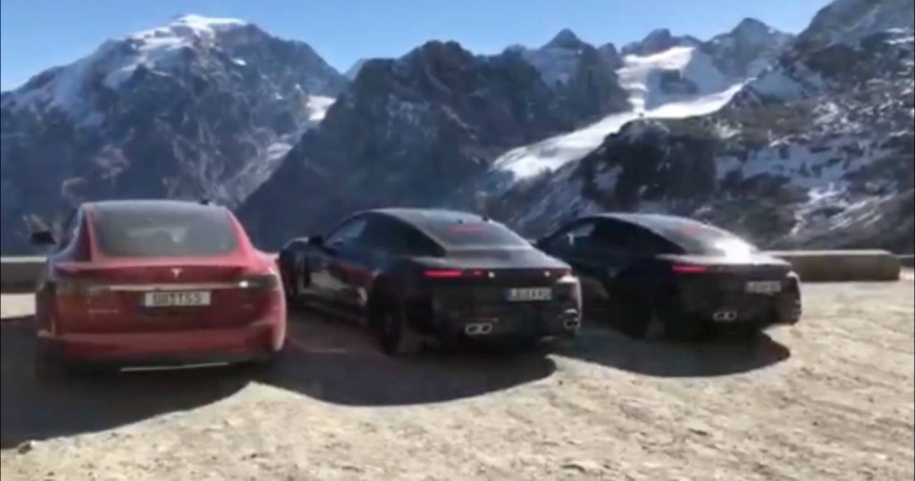  Video Shows Porsche Taycan Prototypes Benchmarked Against Tesla Model S