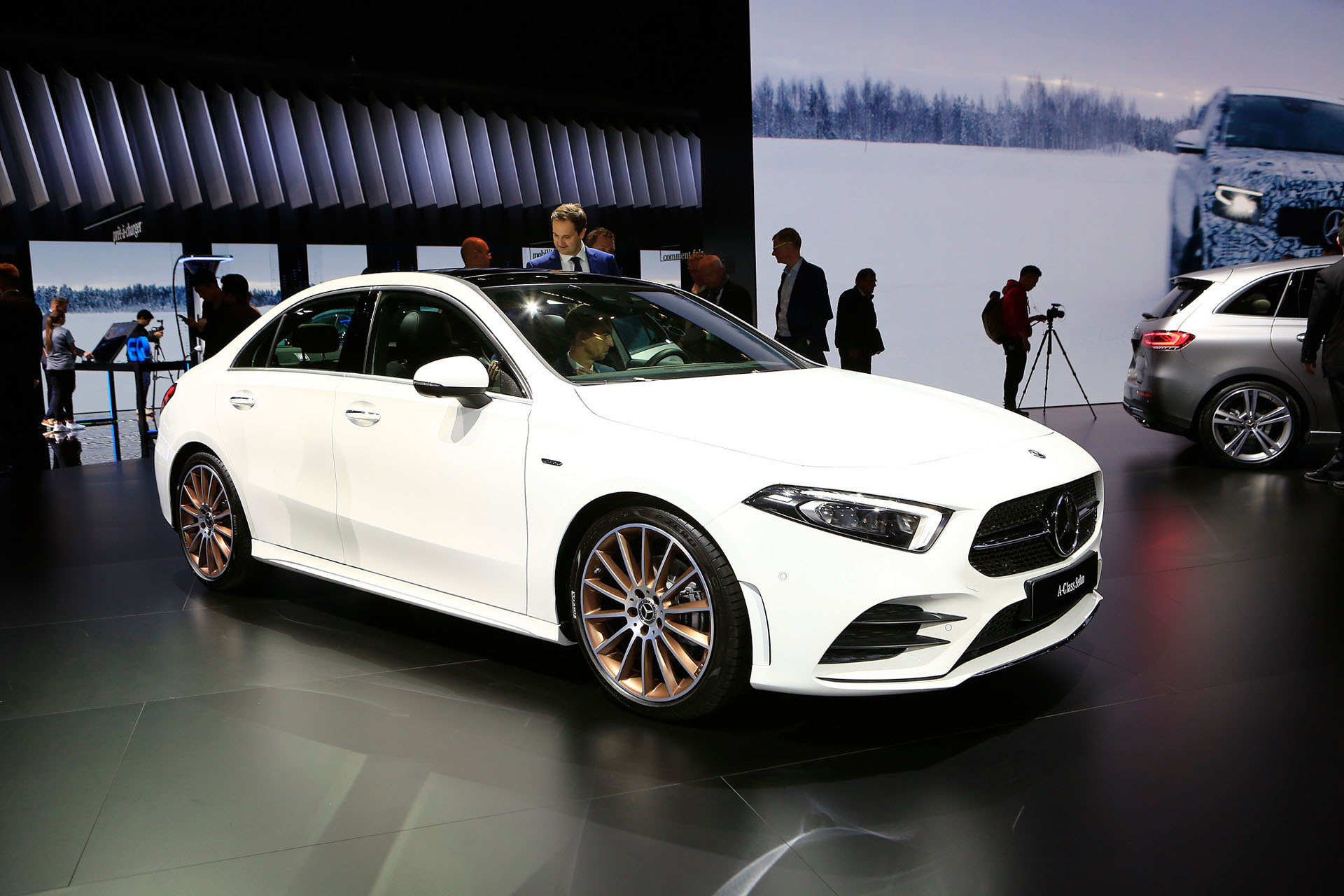 Auto Salon Paris / Mondial Paris Motor Show 2018, France, Paris, 02 2019 Mercedes A-Class Sedan Fits A Whole Lot Of Style Into Its Compact Shape