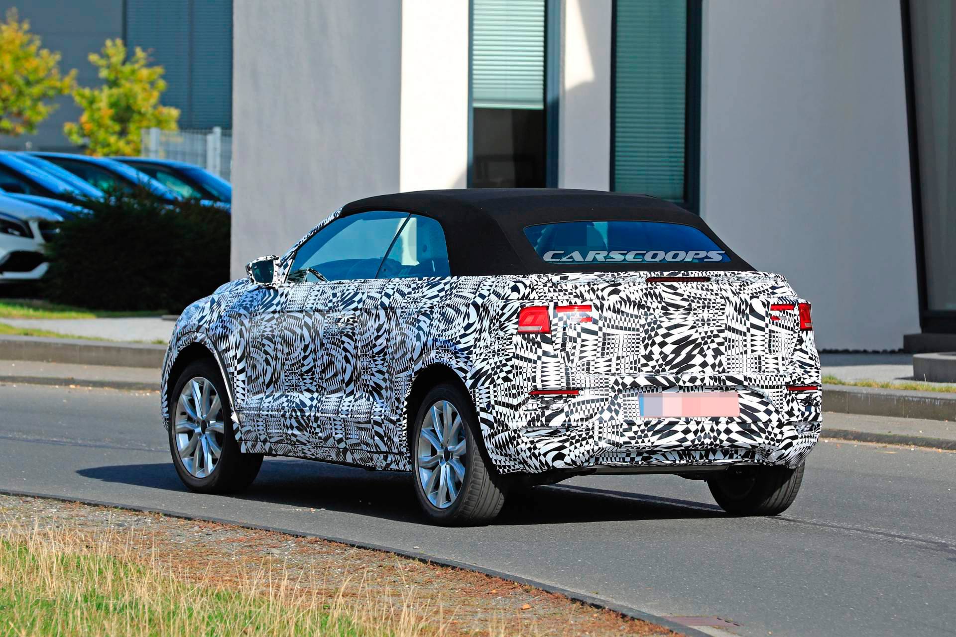 2020 VW T-Roc Cabriolet spy shots 12 2020 VW T-Roc Convertible SUV Reveals Its Soft Top For The First Time