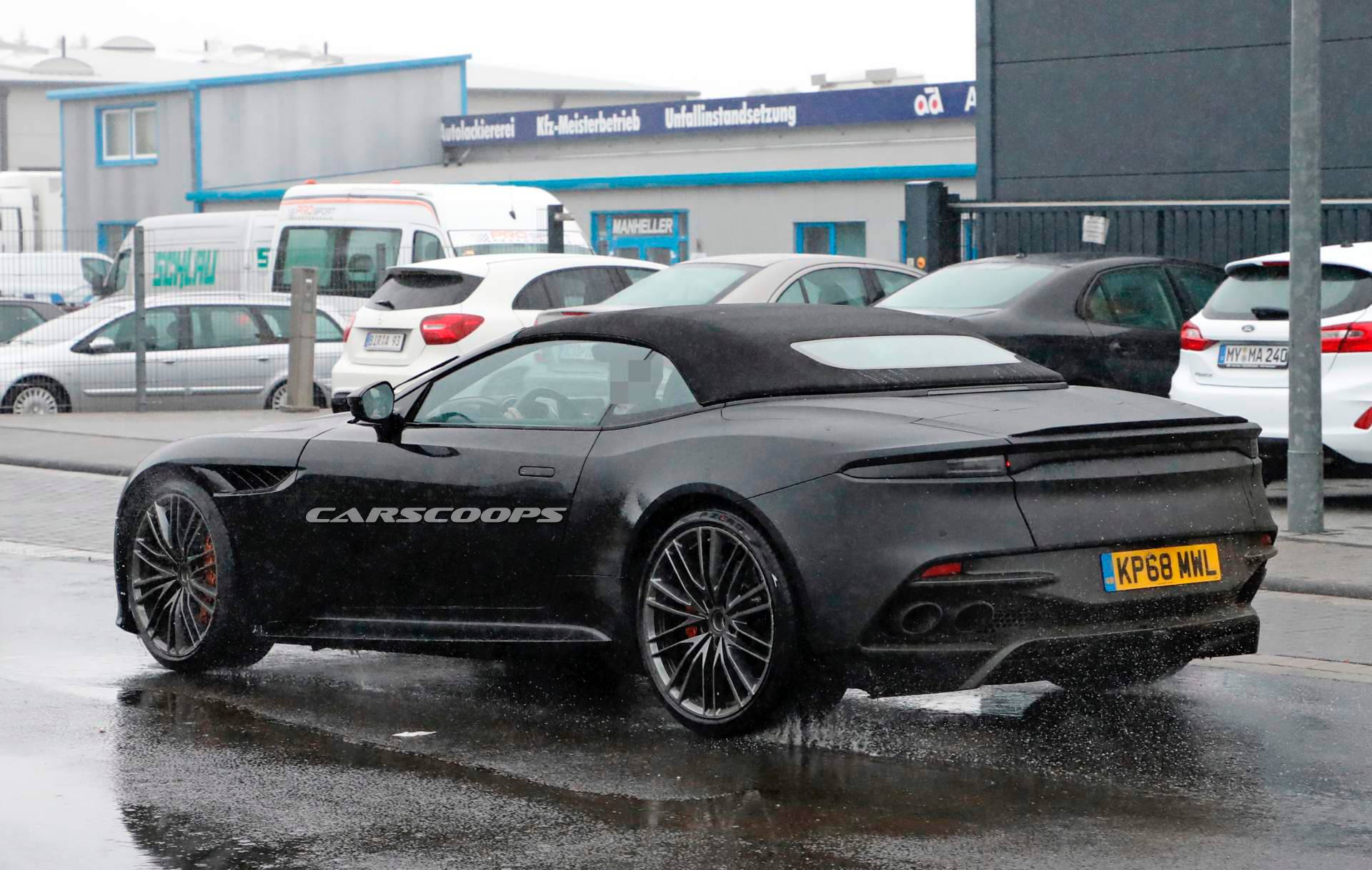 2019 Aston Martin DBS Superleggera Volante spy shots 36 Camo-Free Aston Martin DBS Superleggera Volante Reveals Its Soft Top