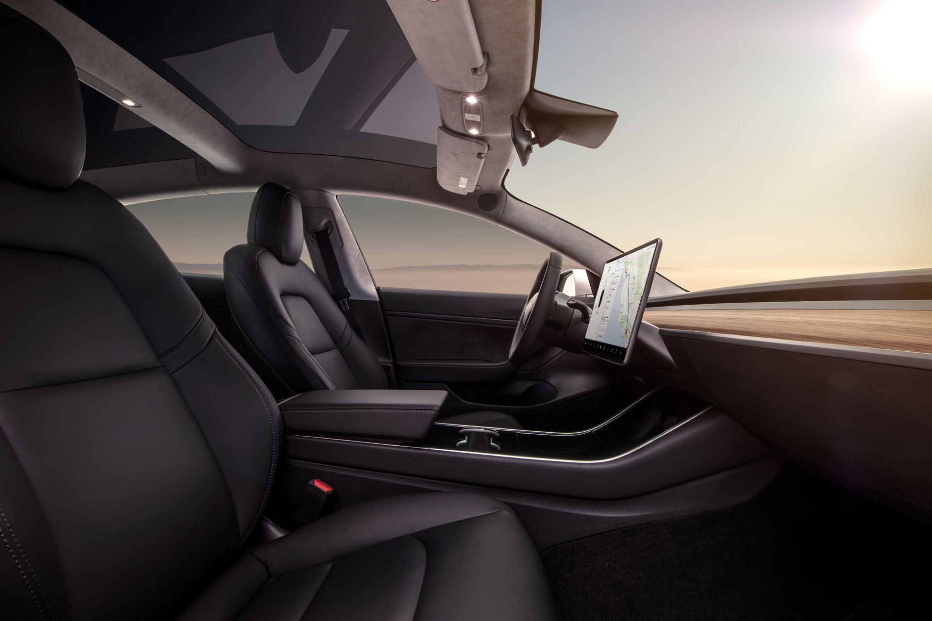 Tesla Model 3 - Interior Dash - Profile View copy Tesla Model 3 Looks Just As At-Home In Paris As It Does In America