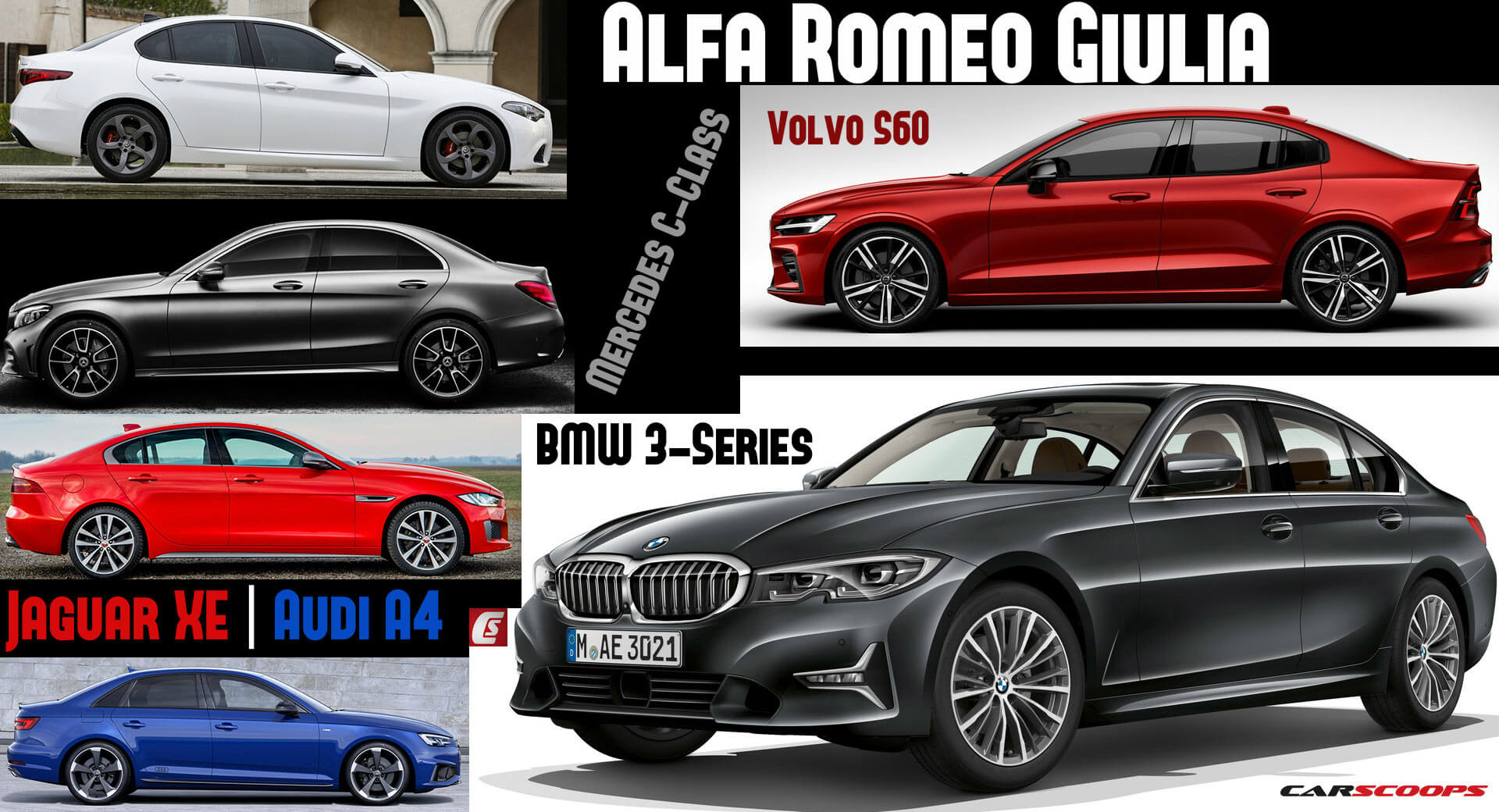 Audi A4 vs BMW 3 Series vs Mercedes CClass vs Jaguar XE Specs Comparison   autoX