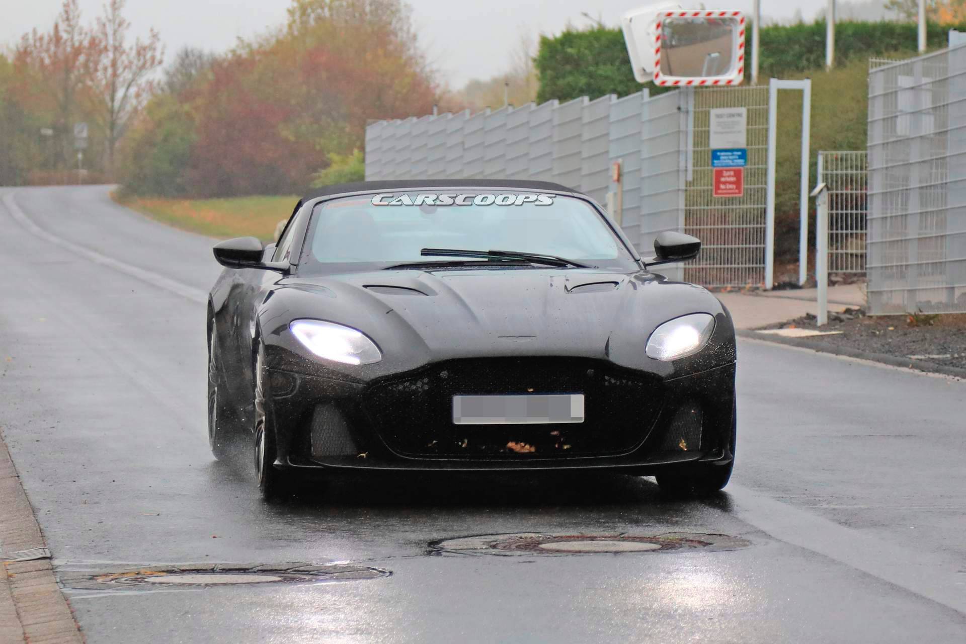 2019 Aston Martin DBS Superleggera Volante spy shots 5 Camo-Free Aston Martin DBS Superleggera Volante Reveals Its Soft Top