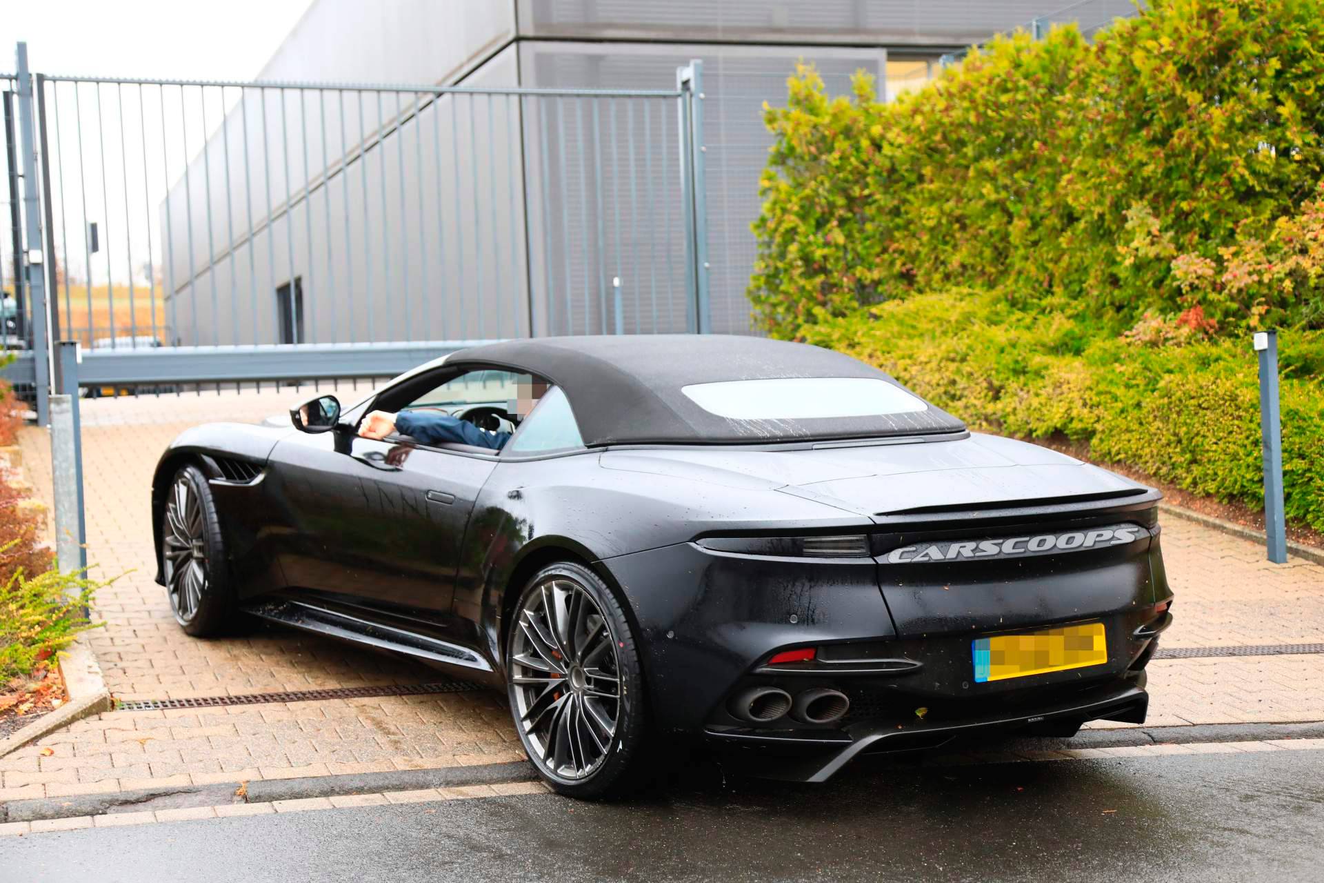 2019 Aston Martin DBS Superleggera Volante spy shots 14 Camo-Free Aston Martin DBS Superleggera Volante Reveals Its Soft Top