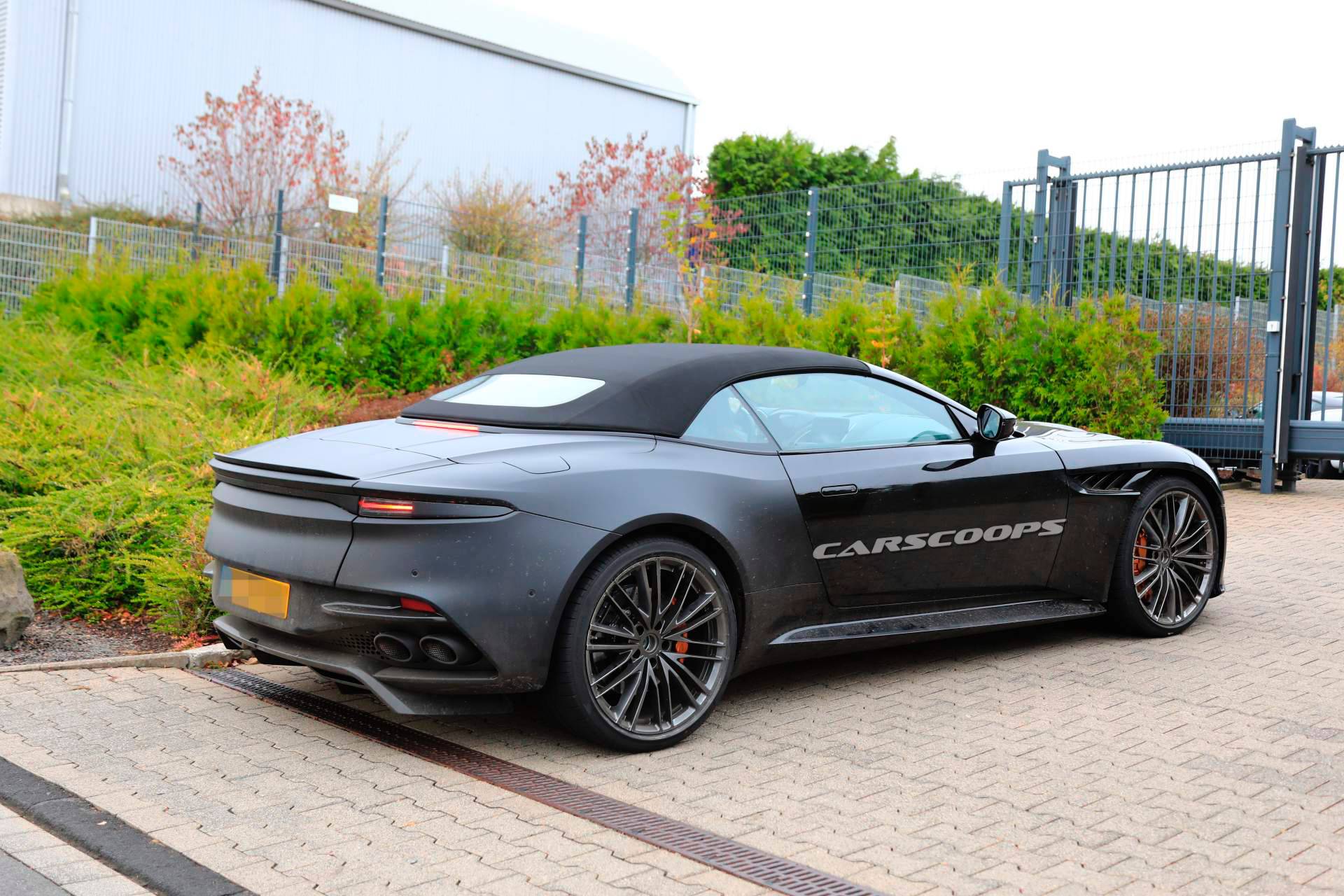 2019 Aston Martin DBS Superleggera Volante spy shots 1 Camo-Free Aston Martin DBS Superleggera Volante Reveals Its Soft Top