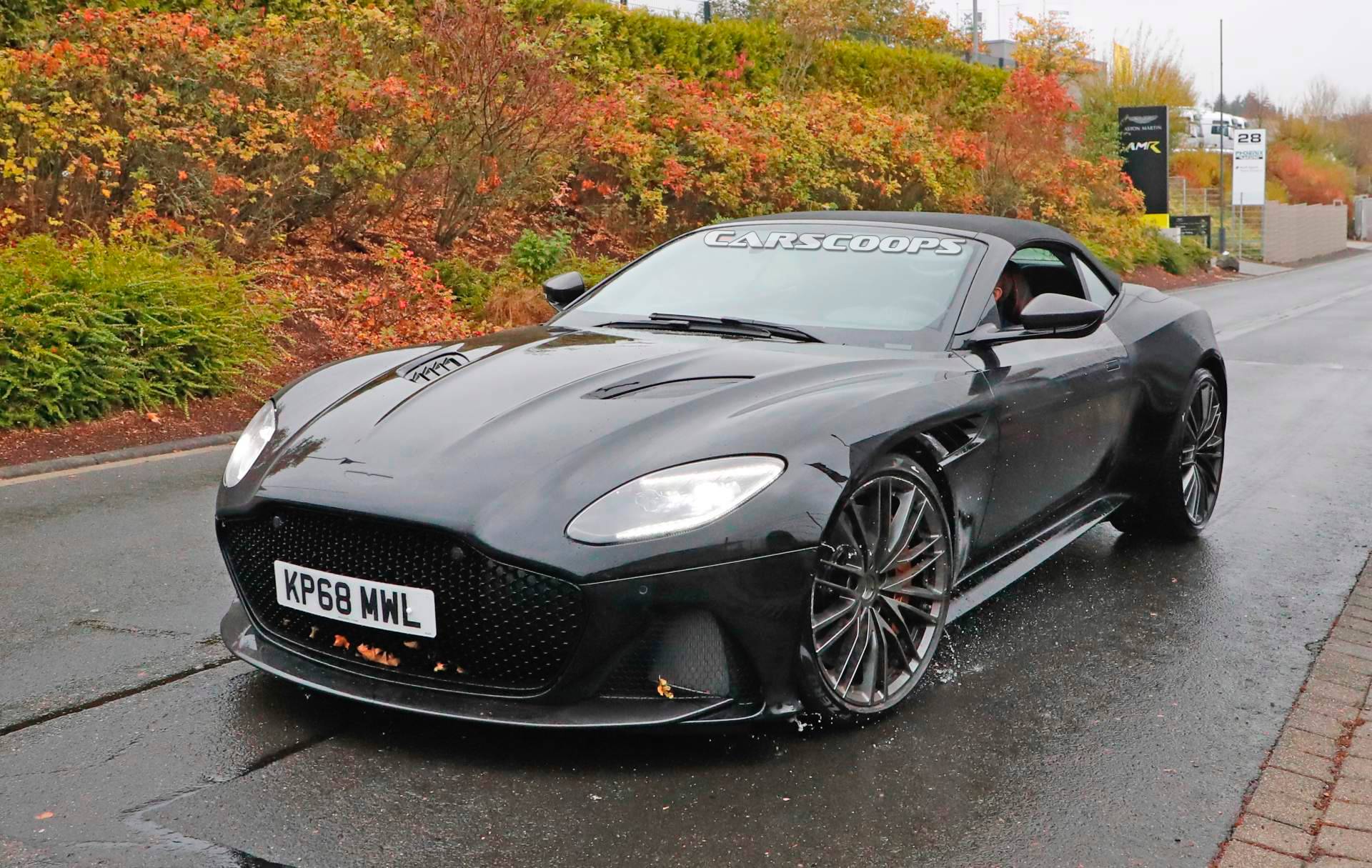 2019 Aston Martin DBS Superleggera Volante spy shots 19 Camo-Free Aston Martin DBS Superleggera Volante Reveals Its Soft Top