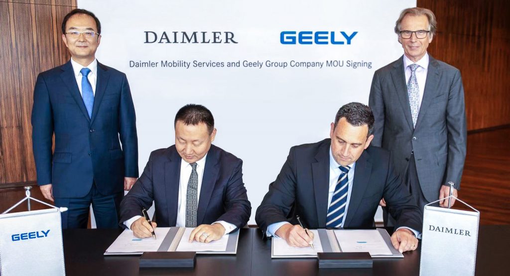  Daimler And Geely Announce Ride-Hailing Joint Venture In China