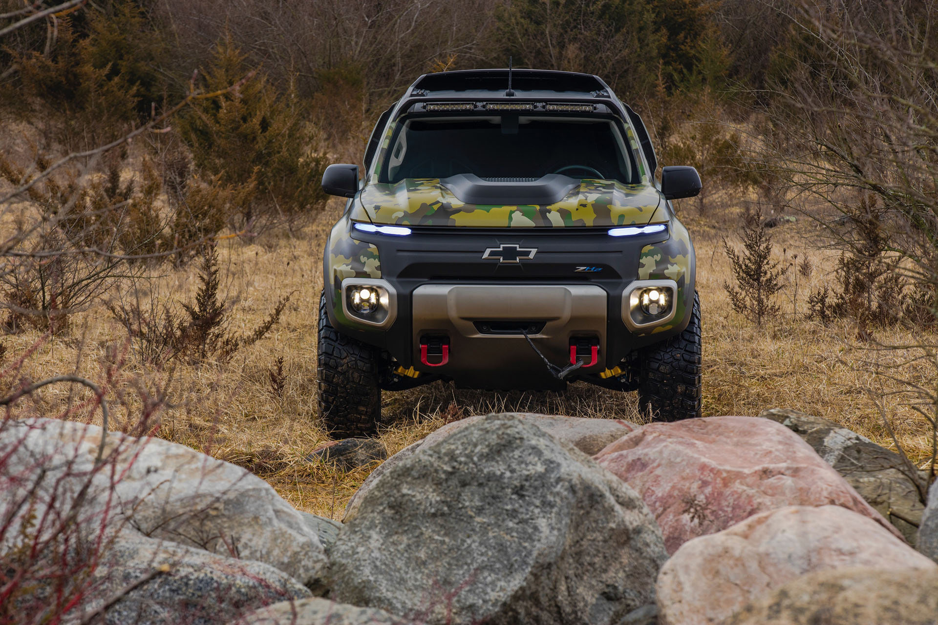 The Chevrolet Colorado ZH2 fuel cell electric truck being handed GM Taps Former Army General To Run Reborn Defense Division