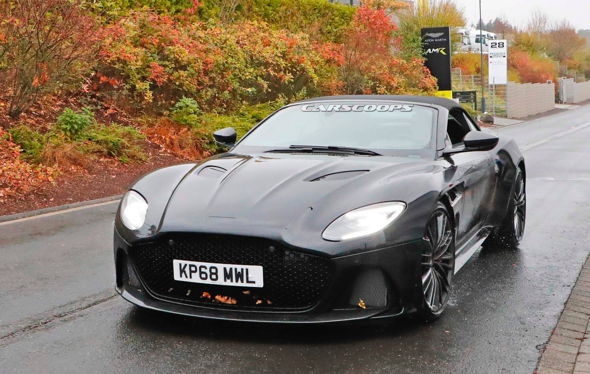 2019 Aston Martin DBS Superleggera Volante spy shots 18 Camo-Free Aston Martin DBS Superleggera Volante Reveals Its Soft Top