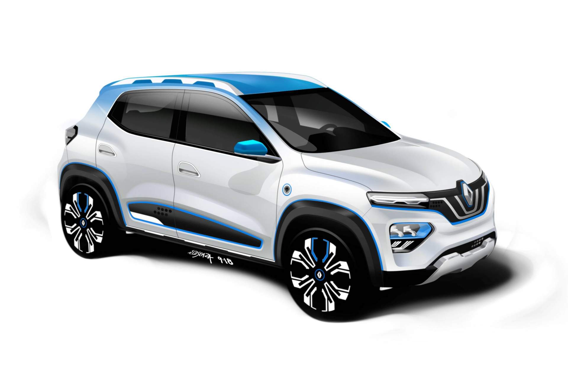 2018 - Showcar K-ZE Renault Wants To Bring EVs To The Masses With K-ZE Small Crossover