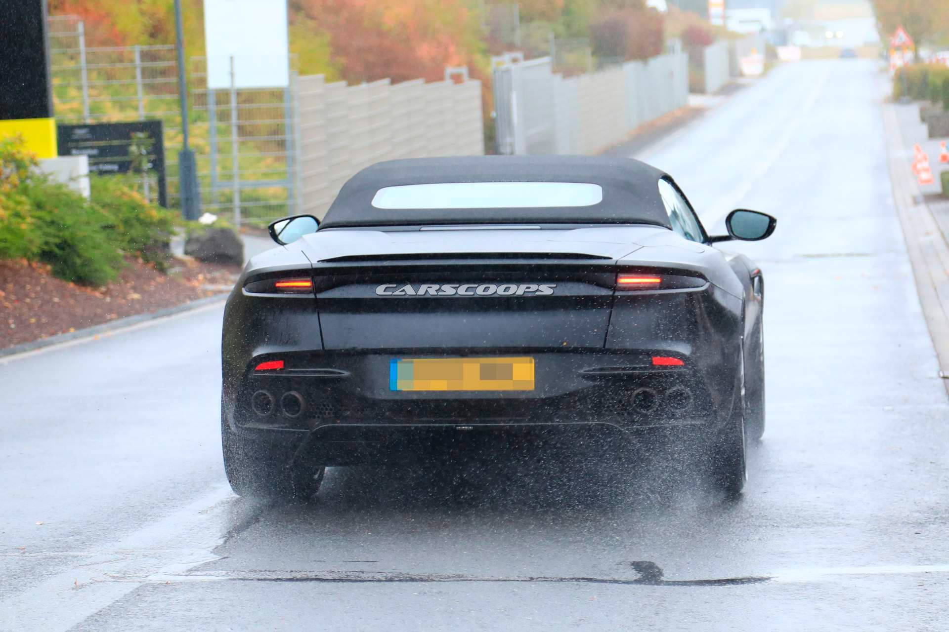 2019 Aston Martin DBS Superleggera Volante spy shots 7 Camo-Free Aston Martin DBS Superleggera Volante Reveals Its Soft Top