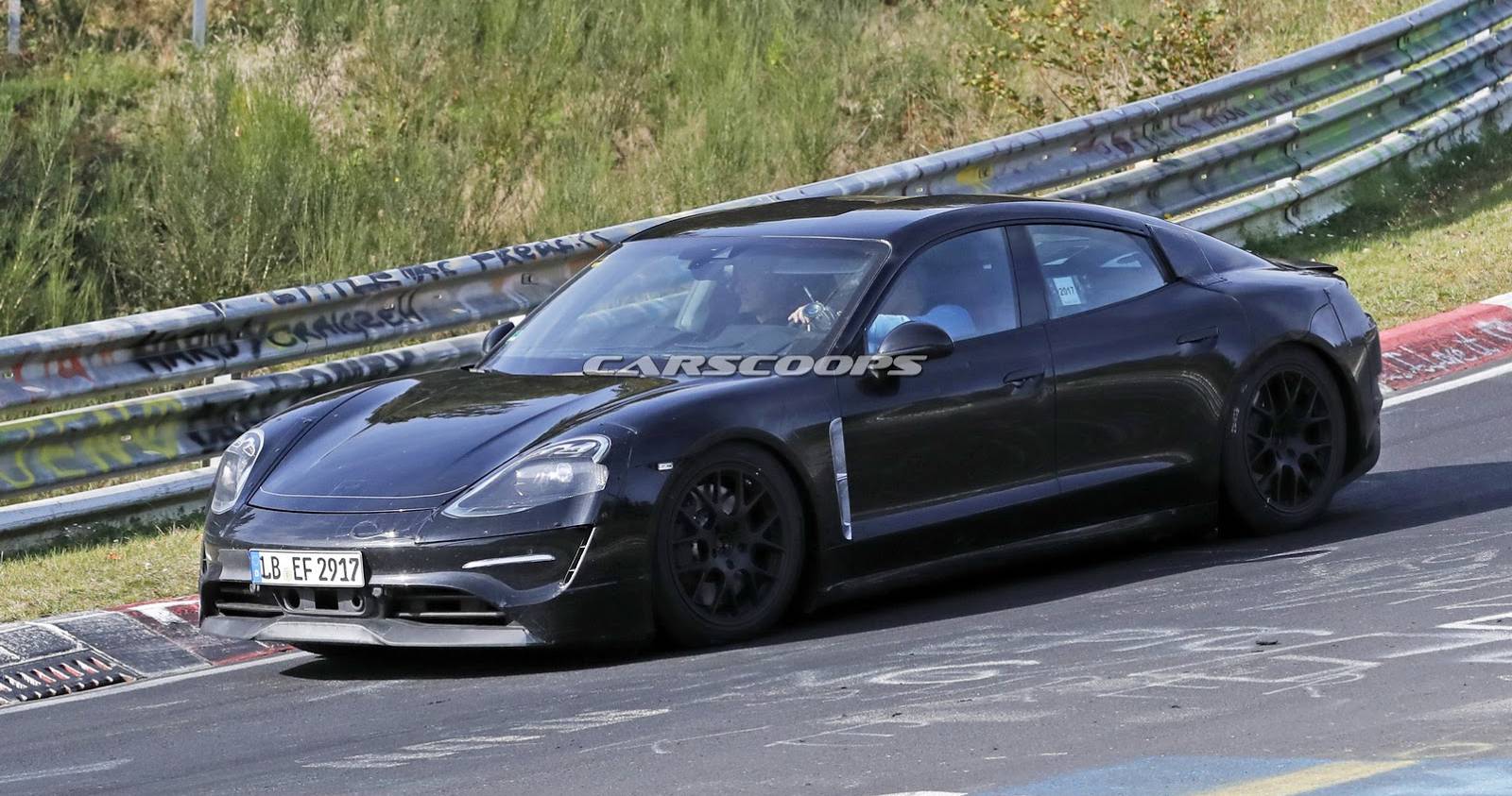 Porsche Taycan spy shots Nurburgring 0 Huh? Top Porsche Taycan Said To Be Called The Turbo, Feature Zero Turbos