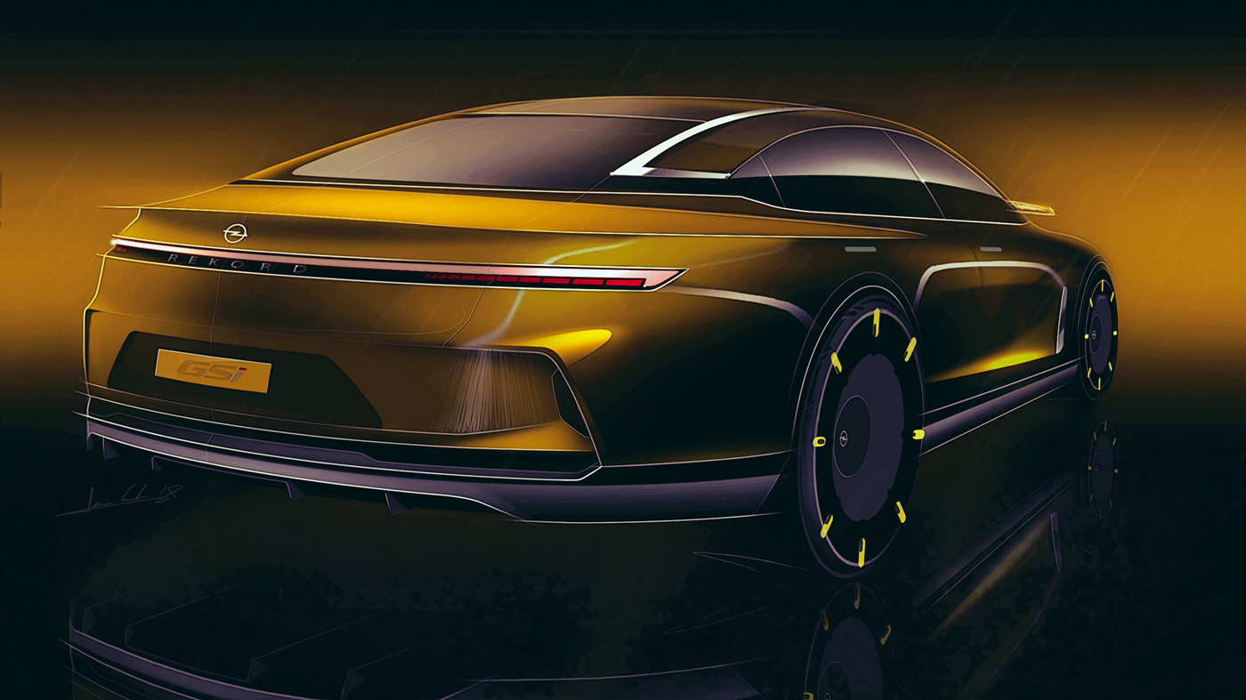 new opel rekord rendering 2 Opel Rekord Imagined As A 21st Century Flagship