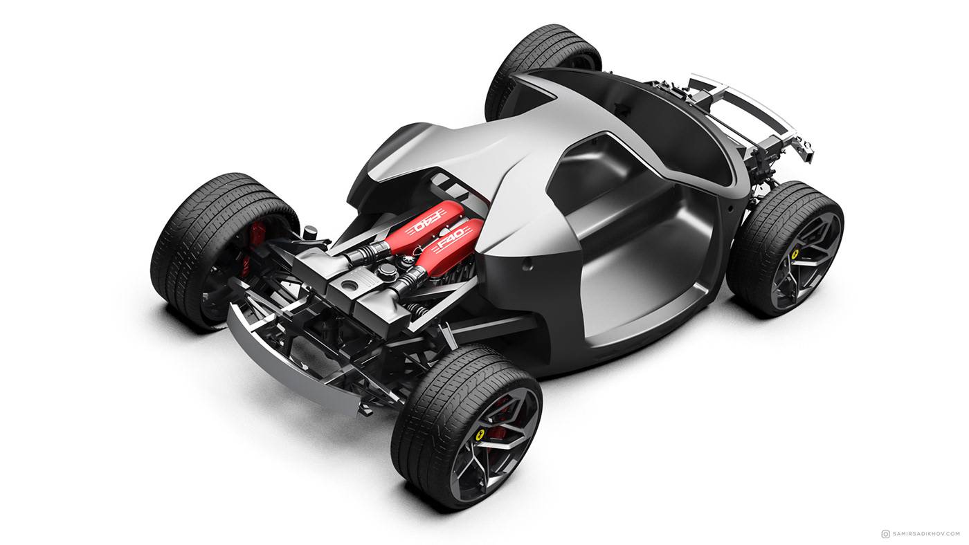 Ferrari F40 Tribute by Samir Sadikhov 28 Legendary Ferrari F40 Reimagined Using Brand’s Current Styling Cues