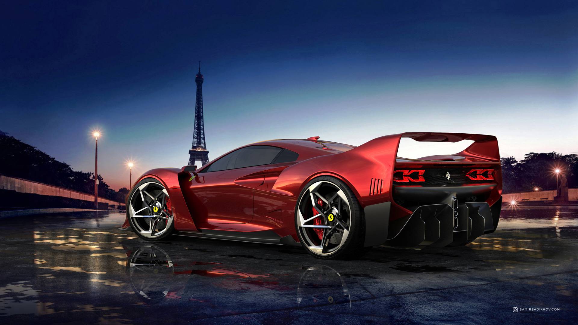 Ferrari F40 Tribute by Samir Sadikhov 5 Legendary Ferrari F40 Reimagined Using Brand’s Current Styling Cues