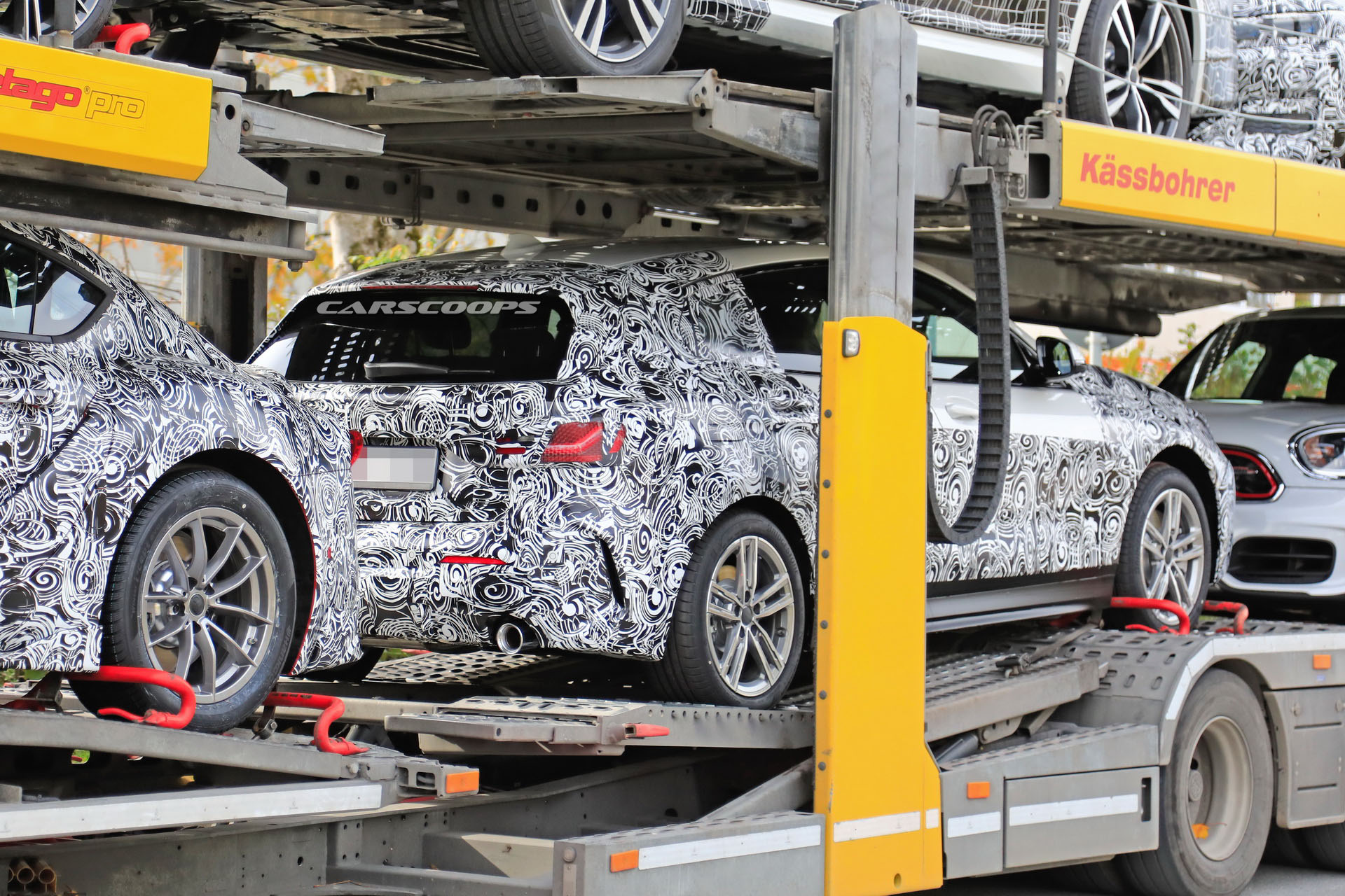 2020-BMW-1-Series-Scoop-01 2019 BMW 1-Series Spotted With Less Camo On A Car Carrier