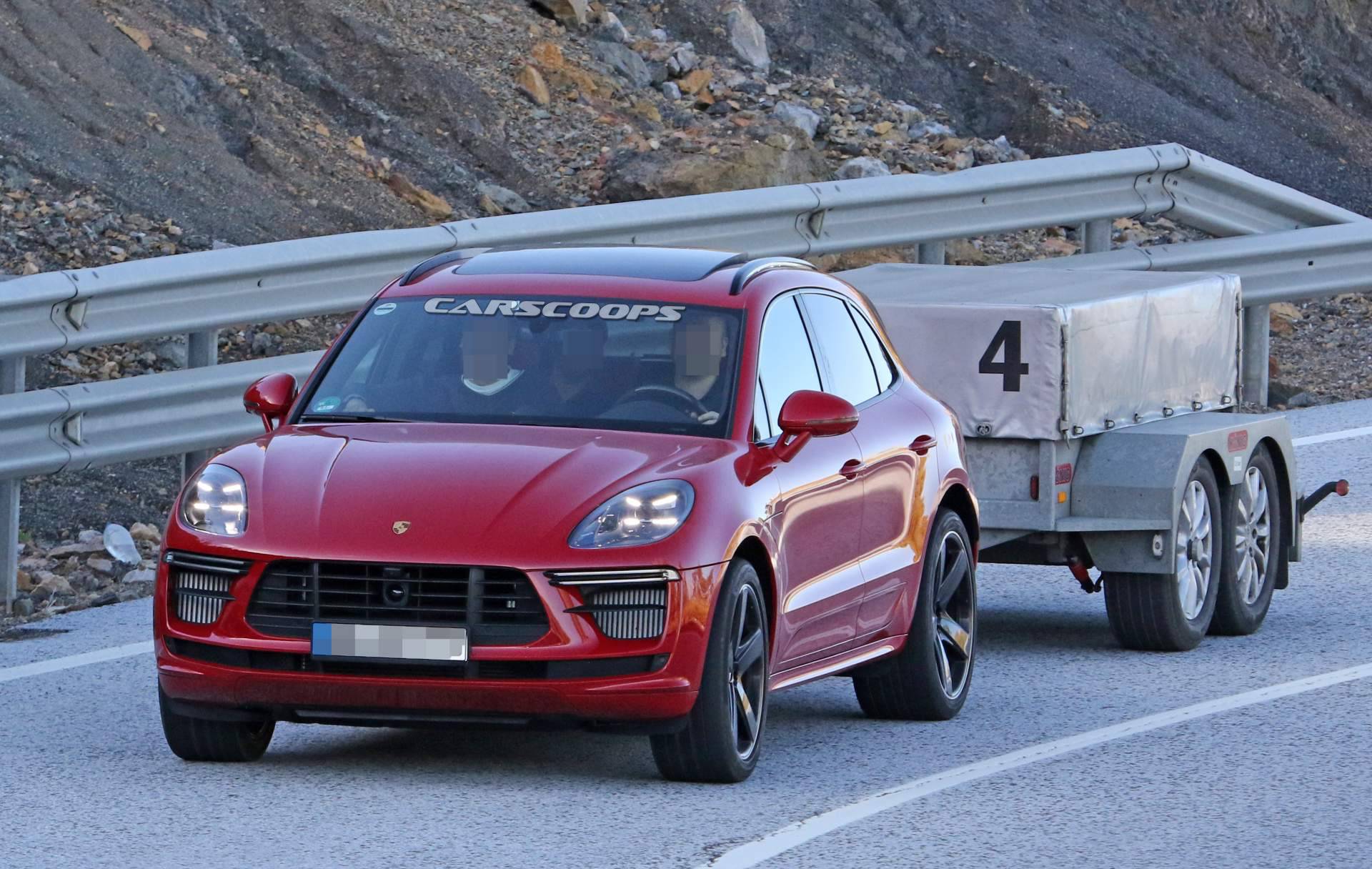 2019 Porsche Macan Turbo spy shots 1 2019 Porsche Macan Turbo Makes Not-So-Glamorous Debut Towing A Trailer