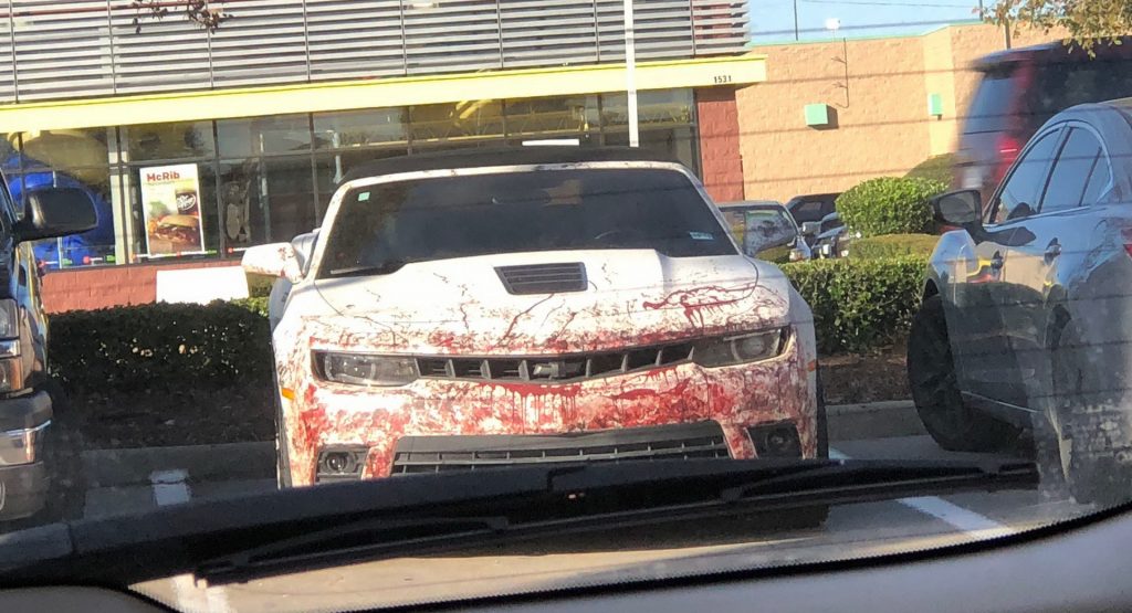  This “Bloody” Camaro Snapped At McDonald’s Is Bloody Disturbing