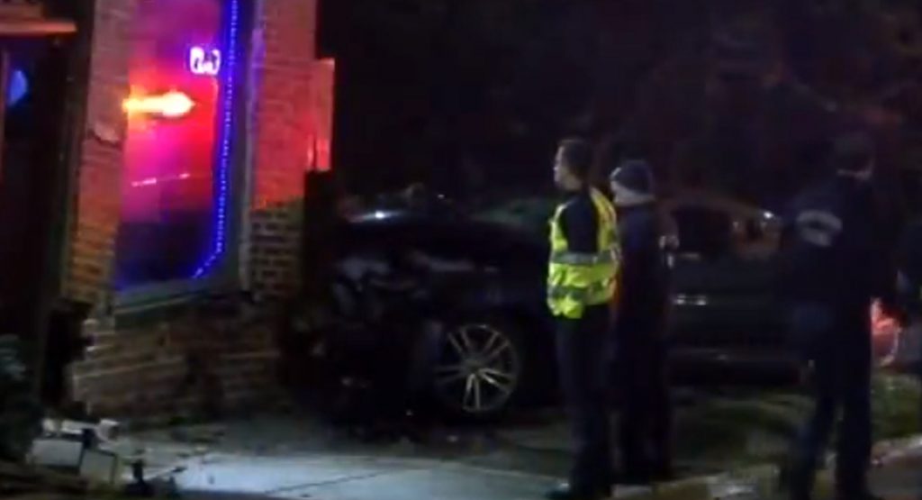 A Ford Mustang Crashes Into A Bar, Thankfully No One’s Hurt