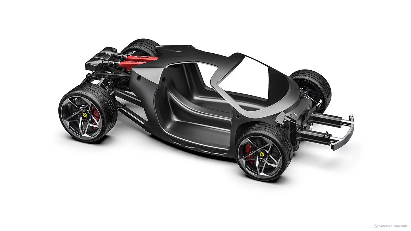 Ferrari F40 Tribute by Samir Sadikhov 2 Legendary Ferrari F40 Reimagined Using Brand’s Current Styling Cues