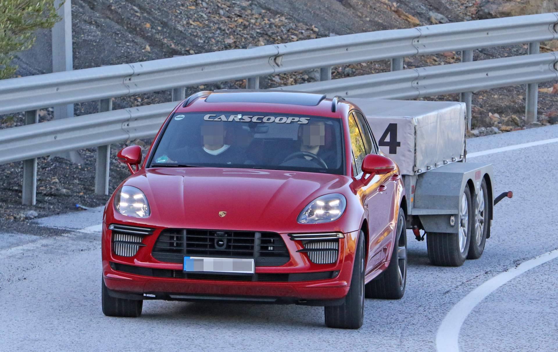 2019 Porsche Macan Turbo spy shots 2 2019 Porsche Macan Turbo Makes Not-So-Glamorous Debut Towing A Trailer