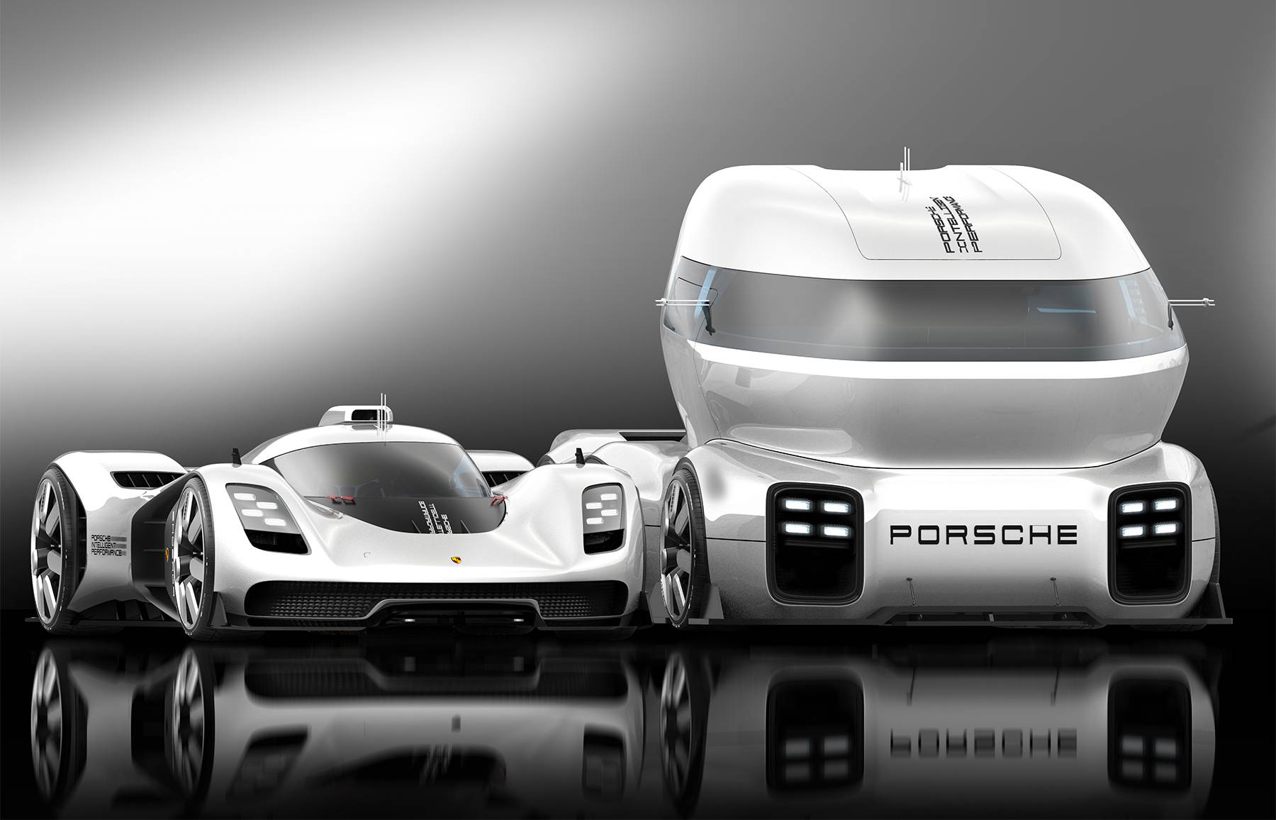 Porsche GT Vision Truck by Alexander Imnadze 10 Porsche GT Vision Truck Would Haul Le Mans Racers And Then Race, Too