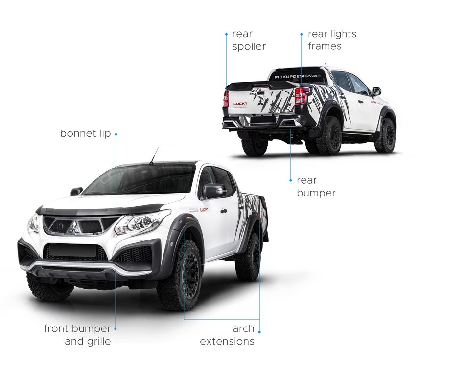 mitsubishi l200 lucky pickup design tuning 6 Mitsubishi L200 Lucky: All Work On The Outside, Plusher On The Inside