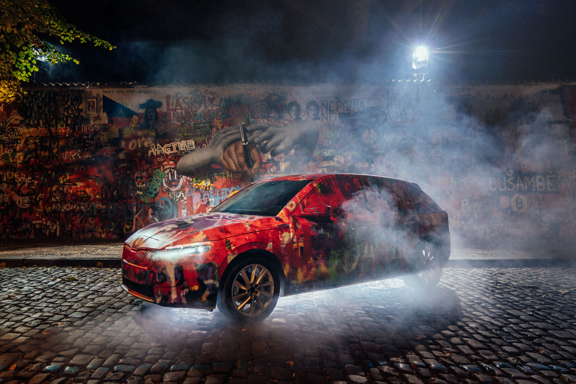 skoda-scala-lennon-wall copy Watch 2019 Skoda Scala’s World Debut Live From Tel Aviv Right Here