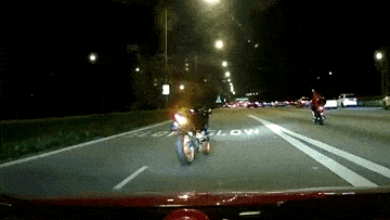 riderless motorcycle spooks drivers