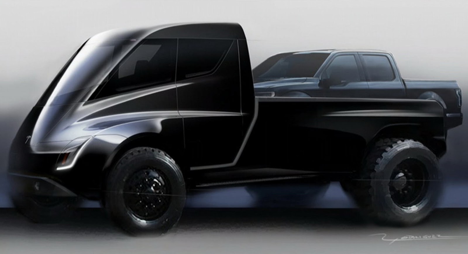 Tesla-Pickup-6 Elon Musk All Fired Up About Tesla’s “Super-Futuristic Cyberpunk” Pickup Truck