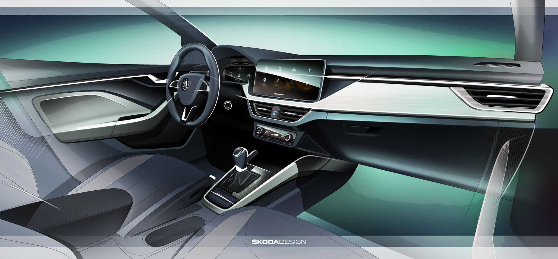 SCALA-interior-sketch copy Take A Sneak Peek Inside The Upcoming Skoda Scala’s Cabin