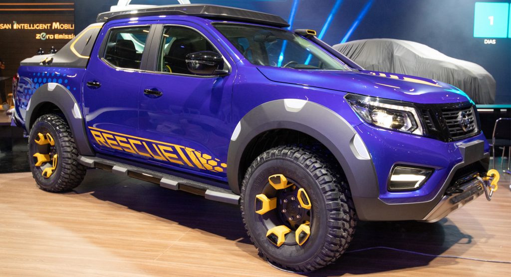 Nissan’s Frontier Sentinel Concept Is A Rugged Rescue Truck With A Drone Landing Pad